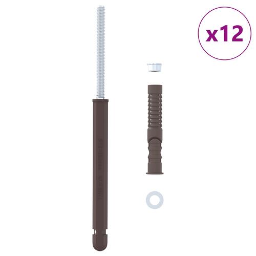 Svævende Hyldeknægte 12 stk Brun Ø12 x 190 mm Stål