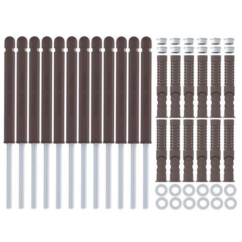 Svævende Hyldeknægte 12 stk Brun Ø12 x 190 mm Stål
