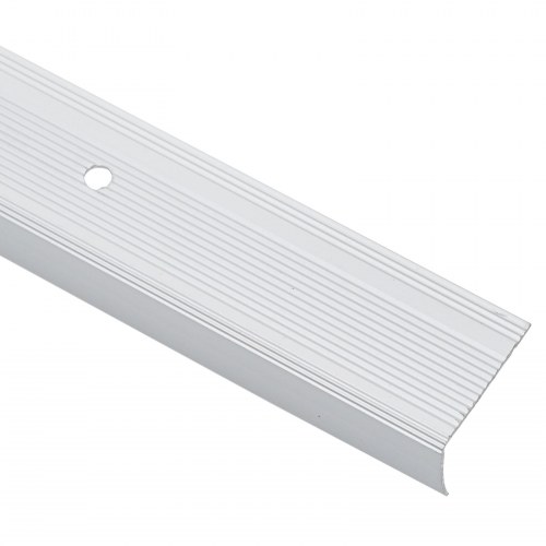 Trinkantprofiler - 10 stk L-formede trappe-nosinger i aluminium, sølv 67 × 3,5 × 3 cm