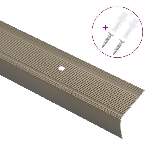 Trinkantprofiler - 10 stk L-formede trappekanter i aluminium, champagnefarvet 67 × 3,5 × 3 cm