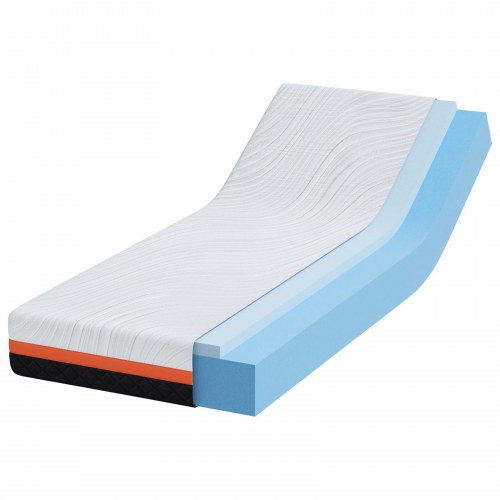 Gel memory skummadras i jacquard stof 70 x 200 cm - hvid og sort