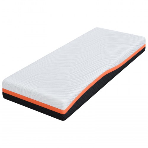 Gel memoryskummadras 80 x 200 cm - hvid/sort
