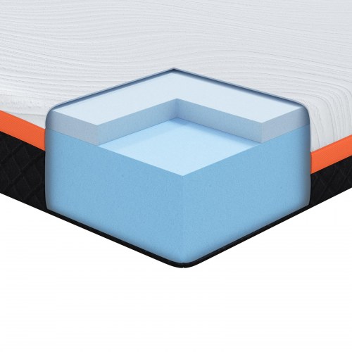 Gel memory skummadras 140 x 200 cm - hvid/sort