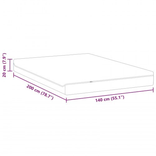Pocketfjedermadras medium blød 140 x 200 cm - hvid og grå