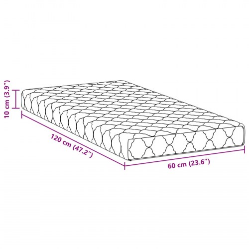 Skummadras 60 x 120 cm - hvid