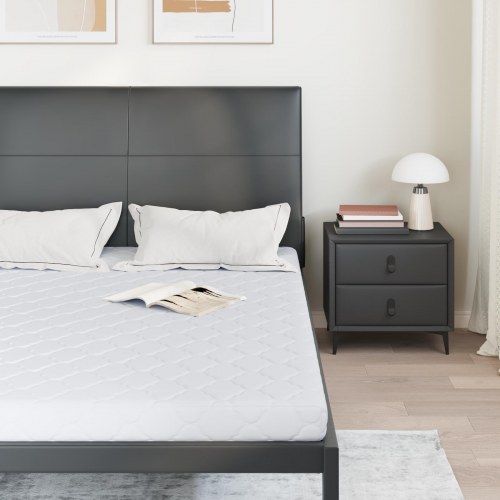 Skummadras med kokoslag medium fast 140 x 190 cm - hvid