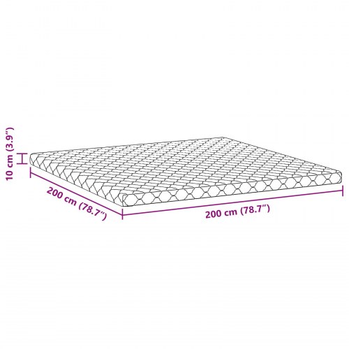 Skummadras med kokoslag 200 x 200 cm - hvid