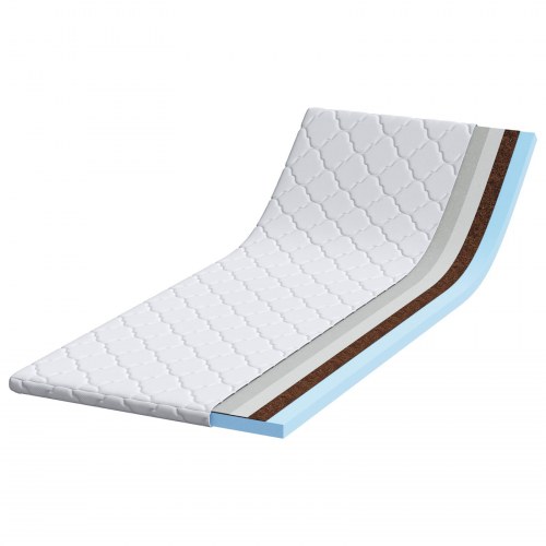 Topmadras med kokosfibre 70 x 200 cm - hvid