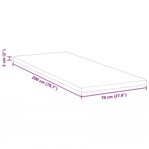 Topmadras med kokosfibre 70 x 200 cm - hvid