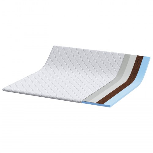 Topmadras med kokosfibre 180 x 200 cm - hvid