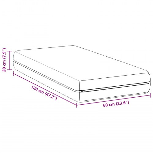 Madras med kokoslag medium fast 60 x 120 cm - hvid
