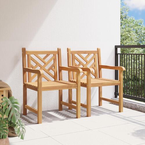 Have Stol 2 stk Brun 58 x 60 x 90 cm Solidt teaktræ