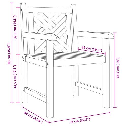 Have Stol 2 stk Brun 58 x 60 x 90 cm Solidt teaktræ