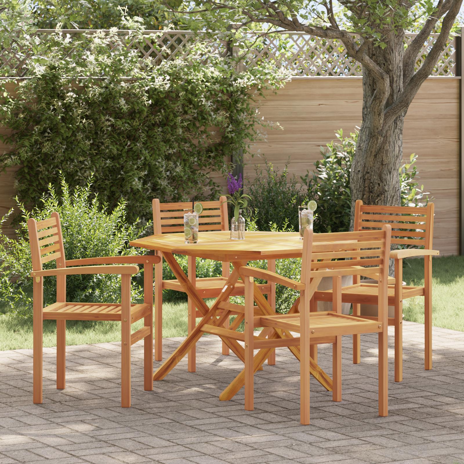 Have stabelstole 4 stk Brun 55.5 x 55.5 x 90 cm Massivt teaktræ