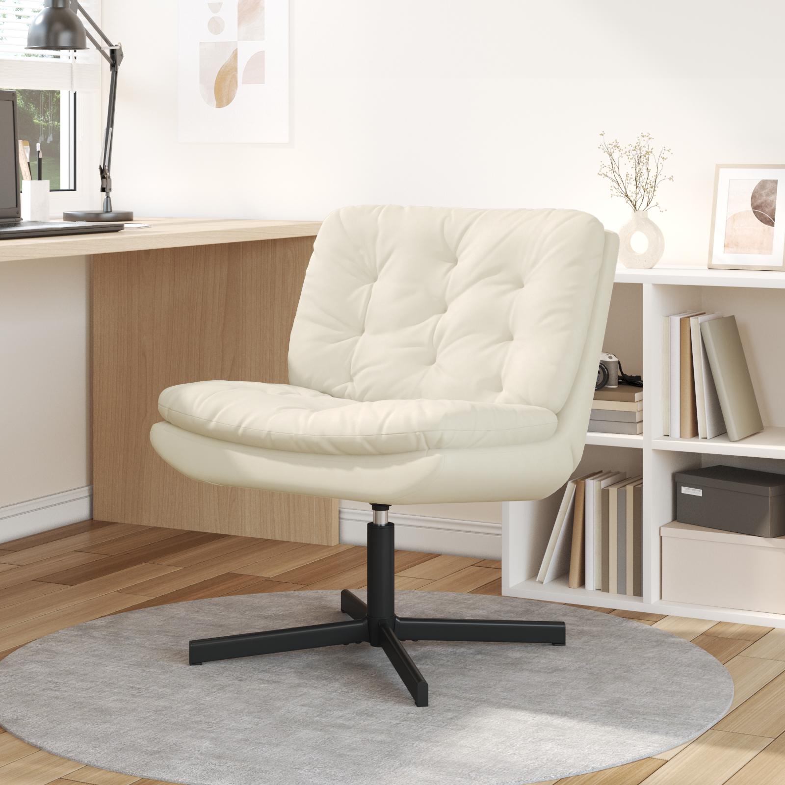 Svingende afslapningsstol Creme 63 x 75 x 76 cm Fløjl