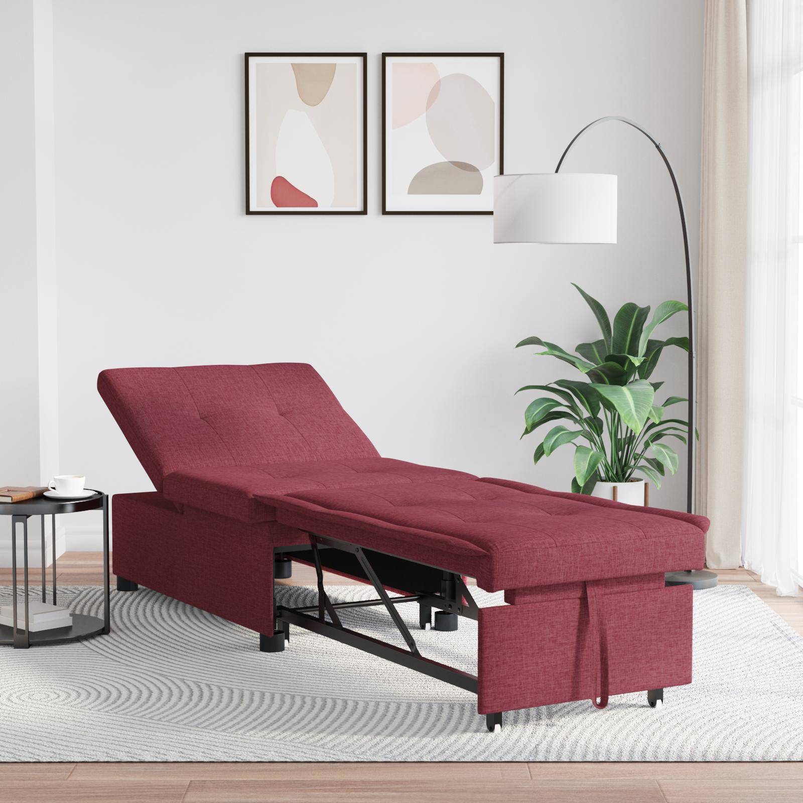 Sovesofa Rød 194 x 67 x 37 cm Stof