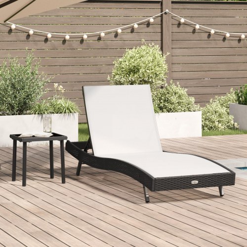 Solseng med bord 2 stk Sort 40 x 40 x 40.5 cm polyrattan