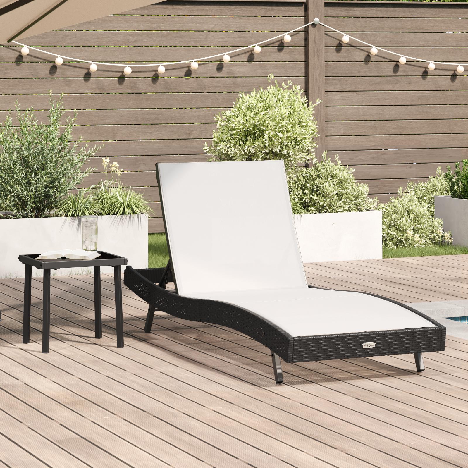 Solseng med bord 2 stk Sort 40 x 40 x 40.5 cm polyrattan