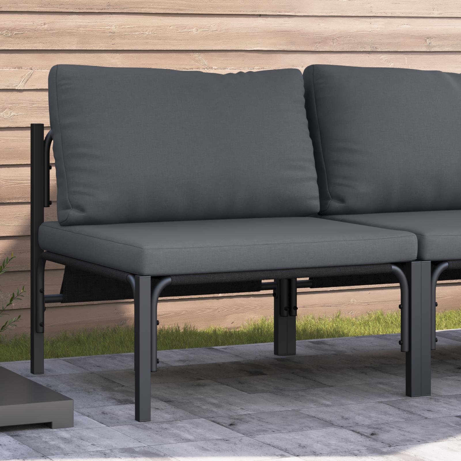 Udendørs Møbler Med Pude Med Pude Antracit 80 X 80 X 71 Cm Stål - Midtersofa
