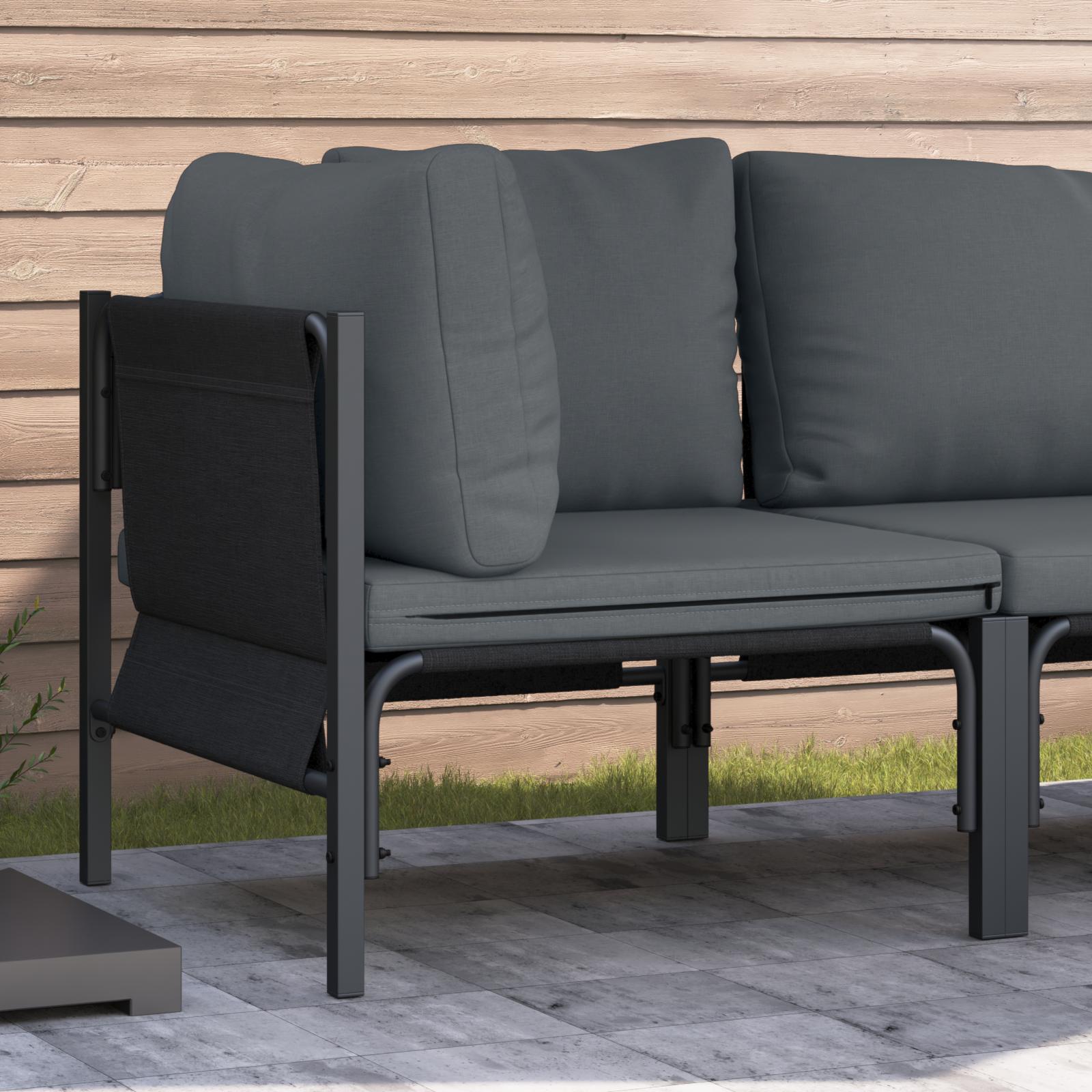 Udendørs Møbler Med Pude Med Pude Antracit 80 X 80 X 71 Cm Stål - Hjørnesofa