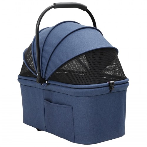 Sammenklappelig kæledyrsvogn - blå polyester 81 × 47 × 99 cm