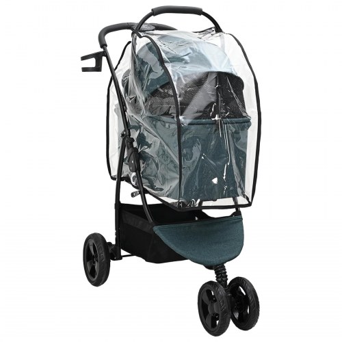 Sammenklappelig kæledyrsvogn - grøn, 78 × 54 × 101 cm, polyester