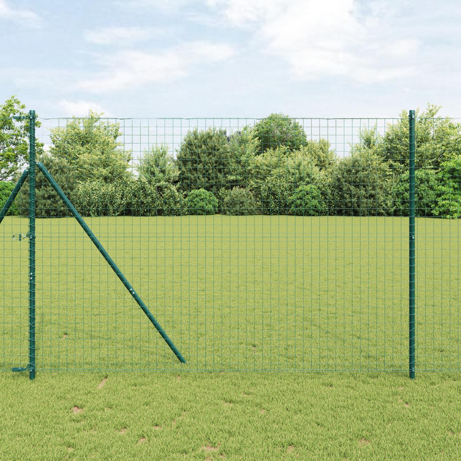 Hegnspæle - 12 stk grøn pulverlakeret stål, 210 cm