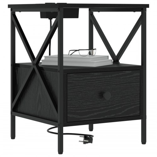 Natskabe med ladestation 2 stk. - sort eg 41,5 x 40,5 x 55 cm