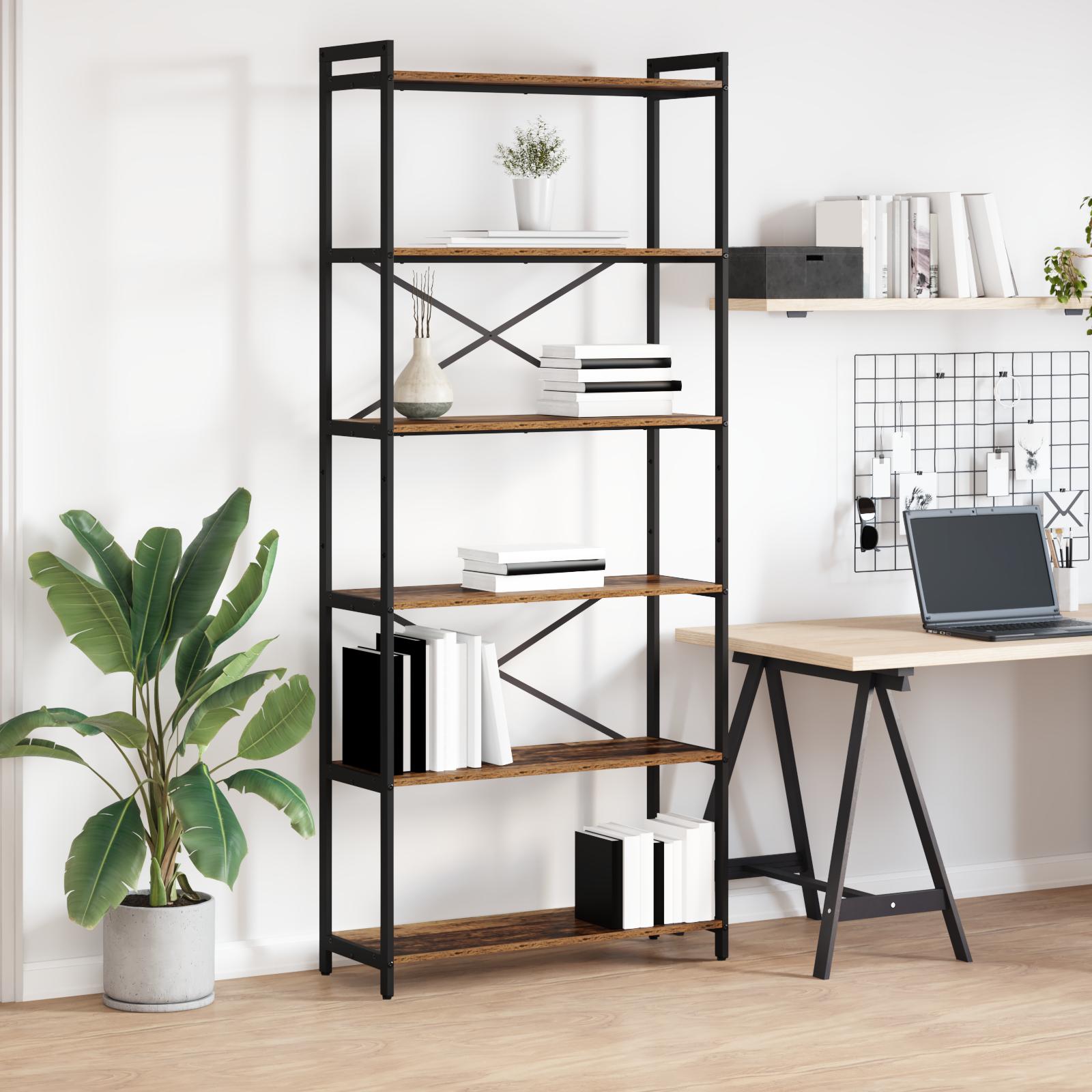 Bogreol Gammelt træ 80 x 30 x 189,5 cm Konstrueret træ