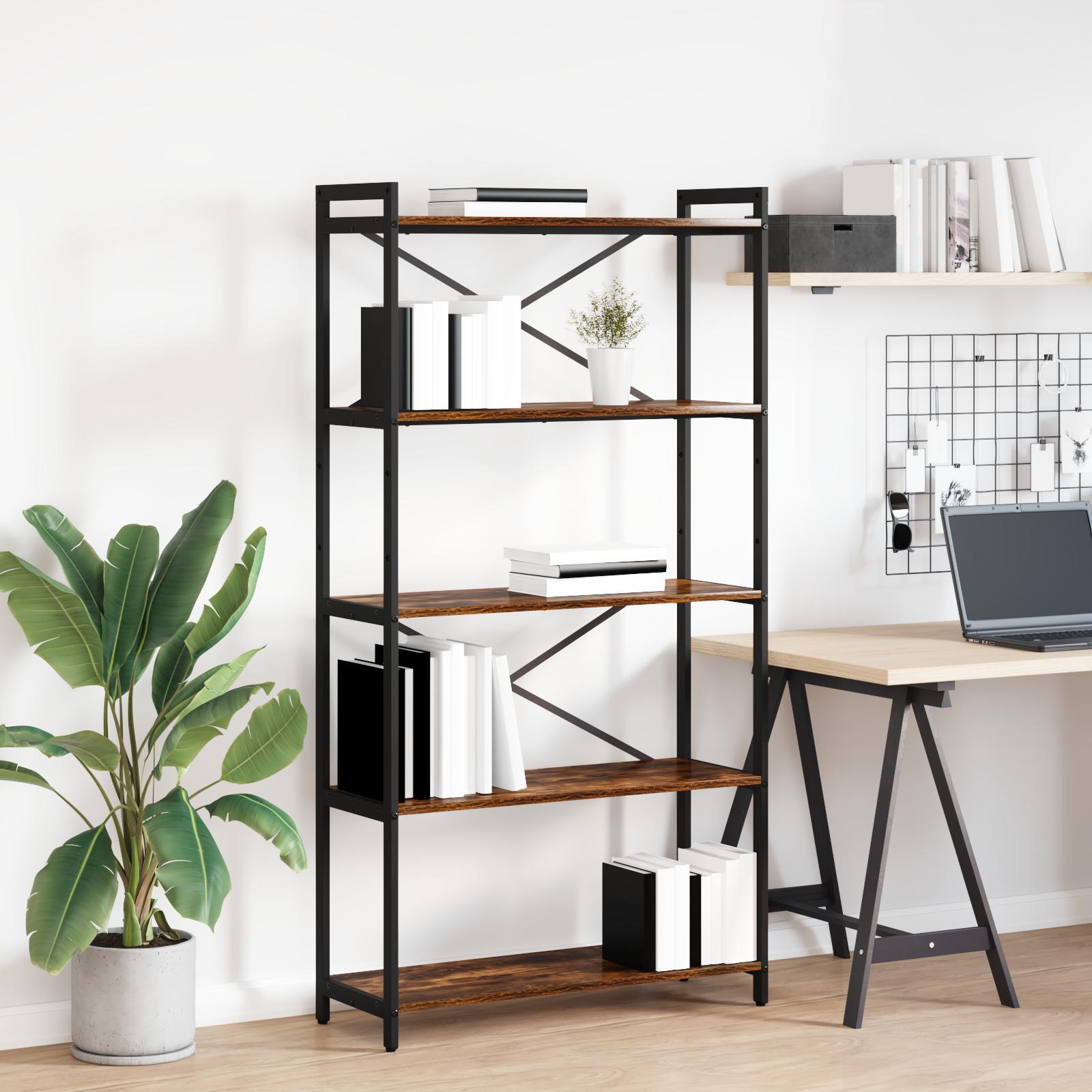 Bogreol Røget eg 80 x 30 x 153 cm Konstrueret træ