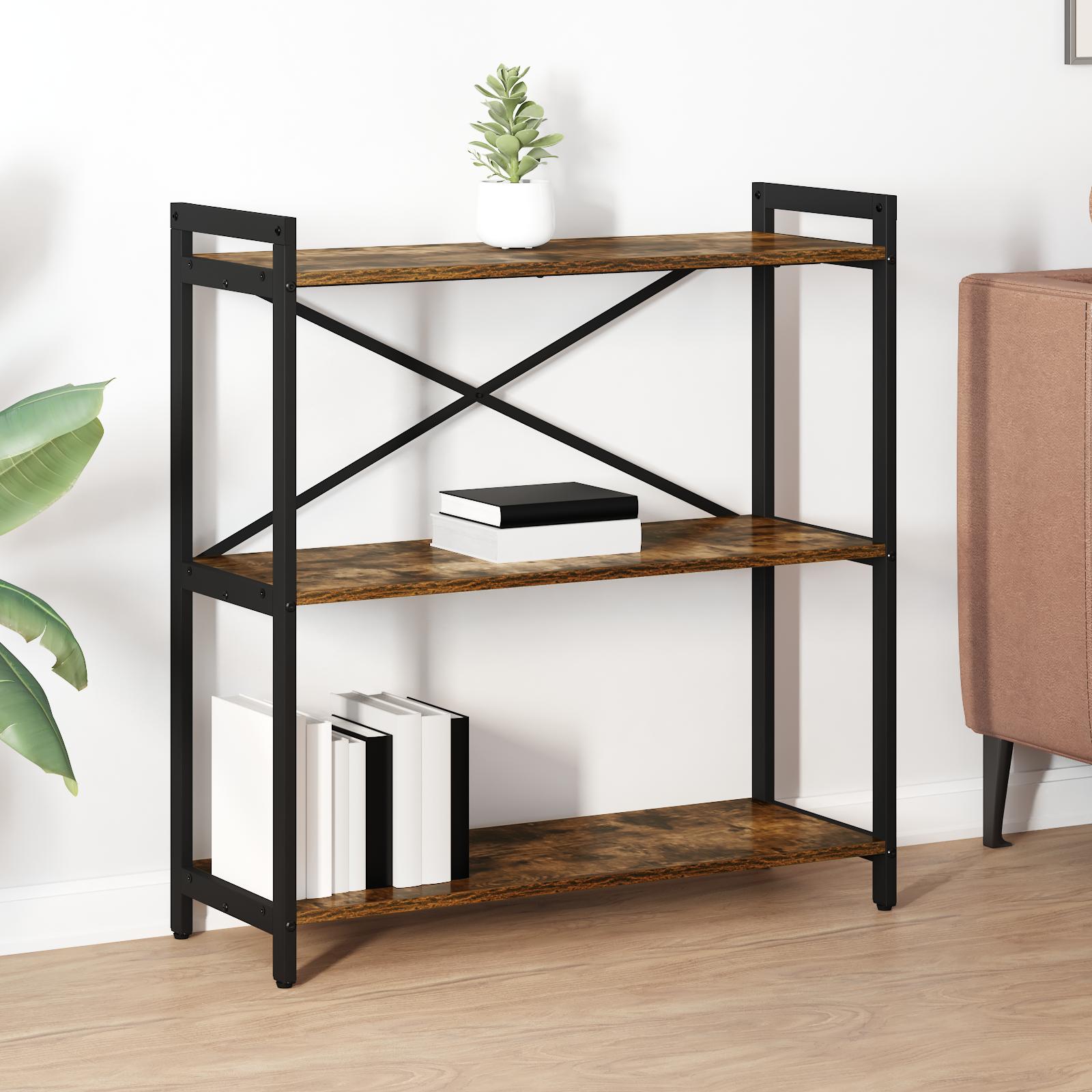 Bogreol Røget eg 80 x 30 x 83 cm Konstrueret træ