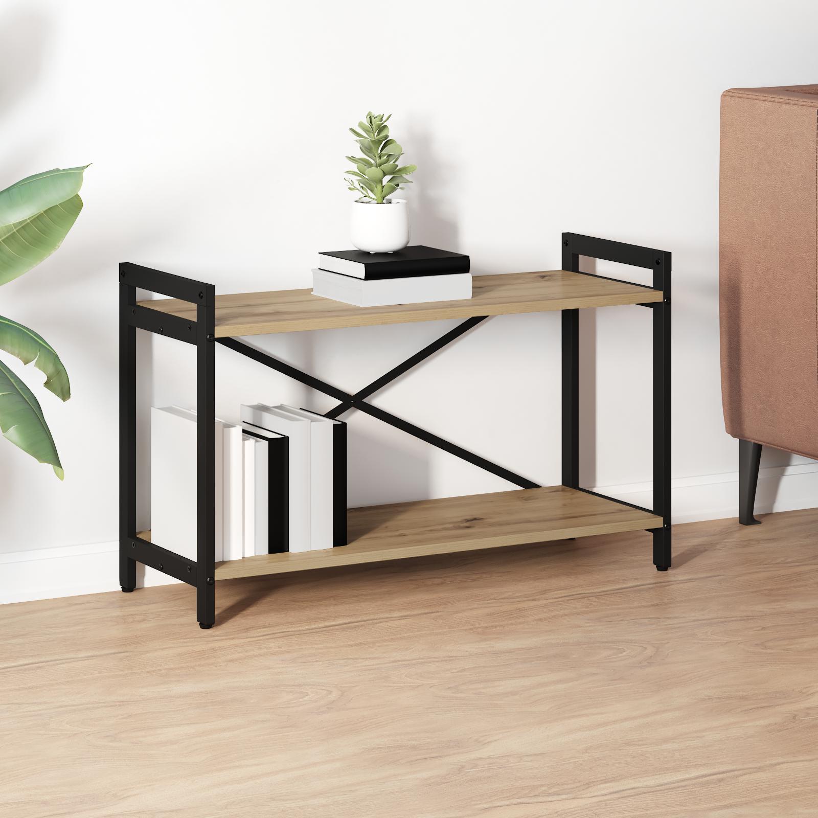 Bogreol Artisan Egetræ 80 x 30 x 50 cm Konstrueret træ