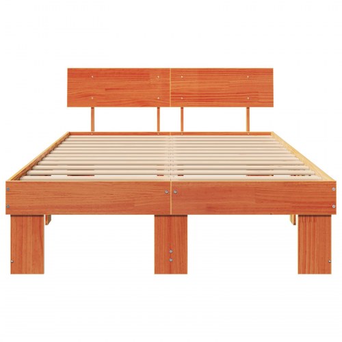Sengestel med hovedgavl - voksbrun 140 x 190 cm