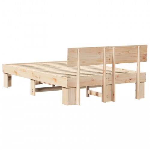 Sengestel i massiv fyrretræ 135 x 190 cm - naturfarvet
