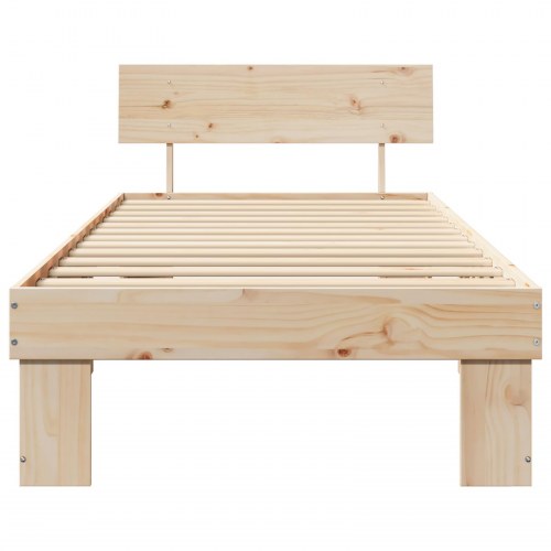 Sengestel med gavl 80 x 200 cm - naturfarvet fyrretræ