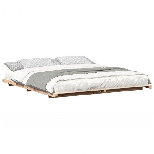Gulv seng ramme Brun 180 x 200 cm Massivt fyrretræ