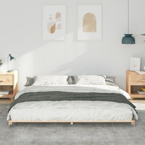 Gulv seng ramme Brun 180 x 200 cm Massivt fyrretræ