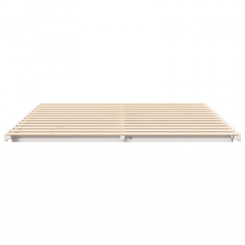 Gulv seng ramme Hvid 180 x 200 cm Massivt fyrretræ