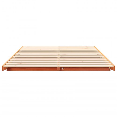 Sengestel i voksbrun massiv fyrretræ 150 x 200 cm