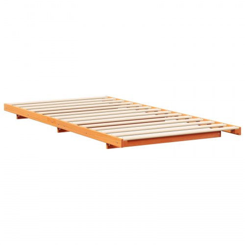 Sengestel i massivt fyrretræ - voksbrun 80 x 210 cm