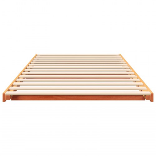 Sengestel i massiv fyrretræ 100 x 210 cm - voks brun