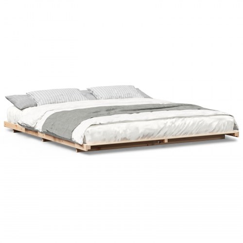 Sengestel brun 200 x 210 cm i massiv fyrretræ
