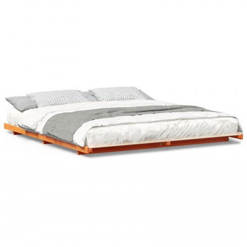 Sengestel voksbrun 200 x 210 cm i massivt fyrretræ