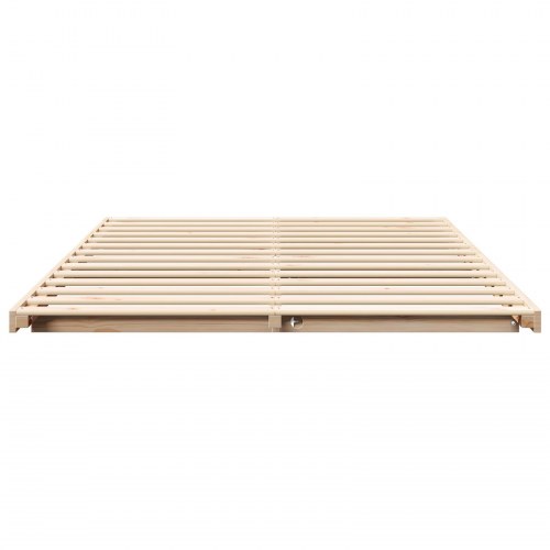 Gulv seng ramme Brun 140 x 220 cm Massivt fyrretræ