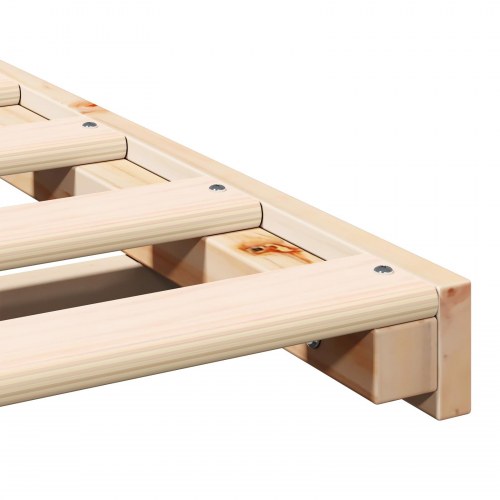 Gulv seng ramme Brun 140 x 220 cm Massivt fyrretræ