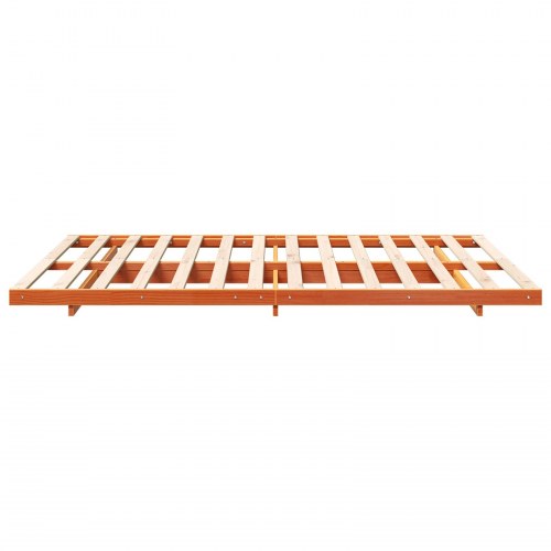 Sengestel voksbrun 140 x 220 cm i massiv fyr