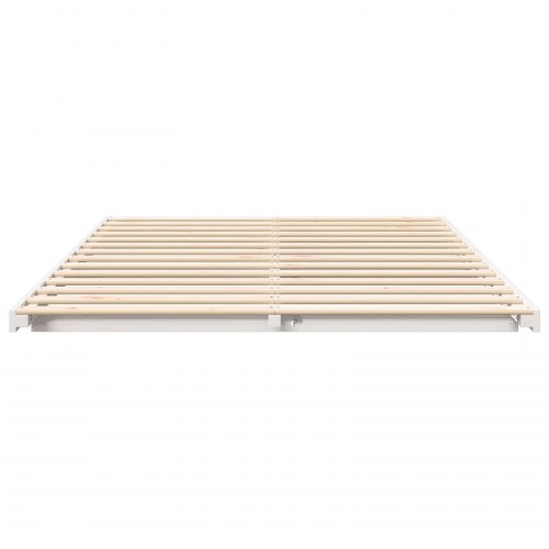 Sengestel 160 x 220 cm i massivt fyrretræ - hvid