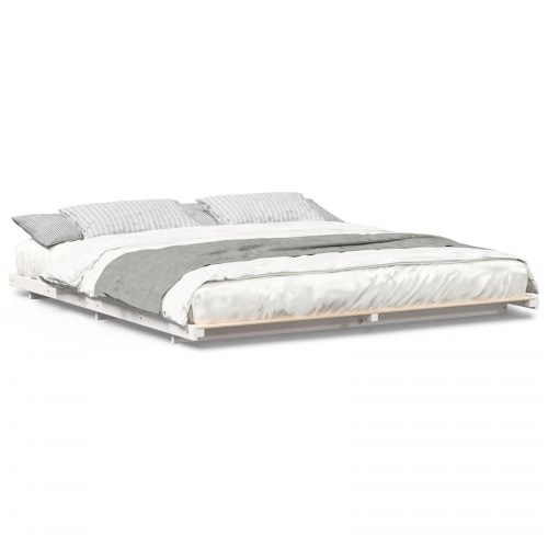 Sengestel i massiv fyrretræ 180 x 220 cm - hvid
