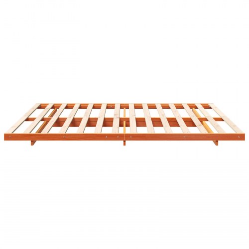 Sengestel voksbrun 200 x 220 cm i massivt fyrretræ