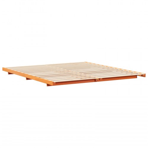 Sengestel voksbrun 200 x 220 cm i massivt fyrretræ